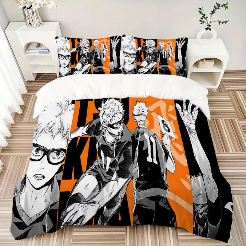 Action Anime Characters Print 3Pcs Bedding Setduvet Cover With 2 Bedropillowcase Home Birthday Gift