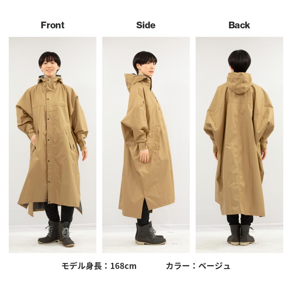 Дождевик-пончо Cycle Mode High Poncho Водоотталкивающий водонепроницаемый оливковый свободный размер [Pirarucu]