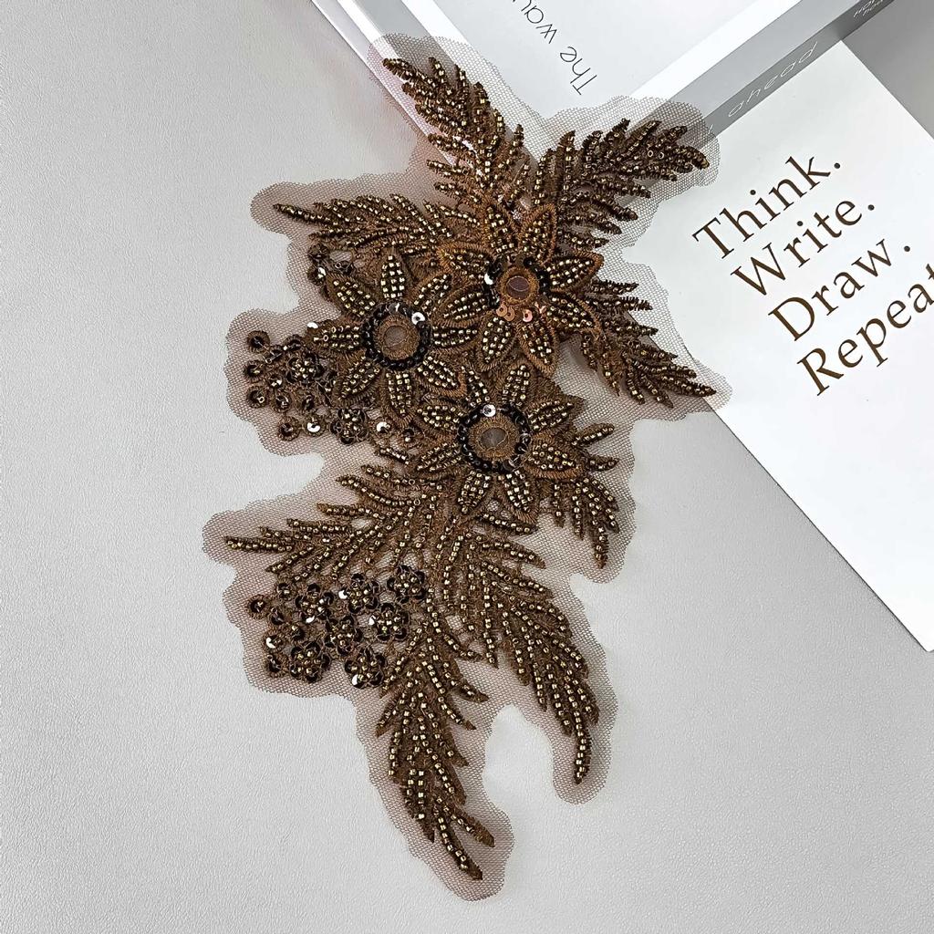 Multi-Color Mesh Bead Sequin Embroidery Applique Clothing Dress Dress Luggage Decoration Cloth Sticker Accessories