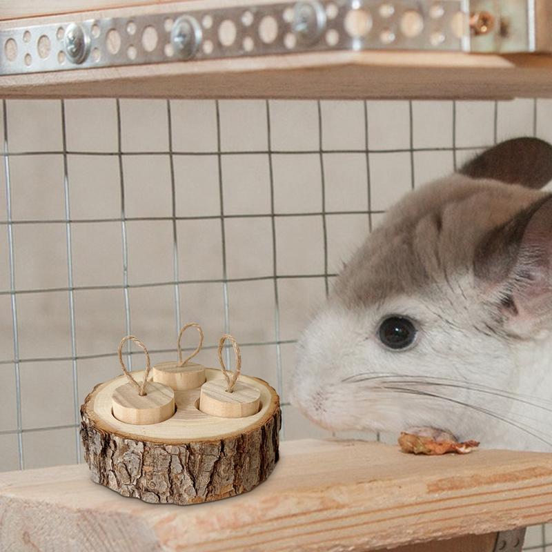Интерактивная игра-нюхалка для питомцев, деревянная игрушка для кролика и хомяка, игрушка для добывания пищи, деревянный интерактивный обогатитель, дозатор лакомств