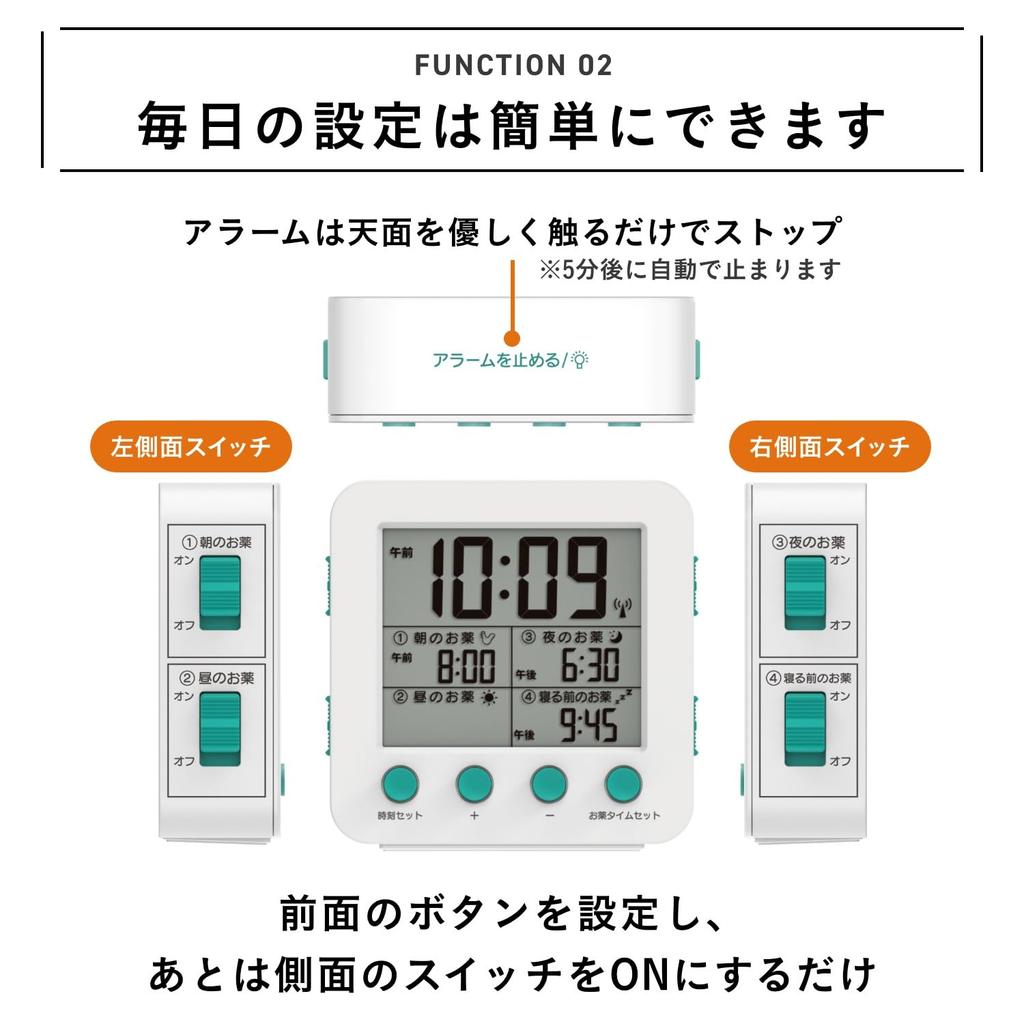 ADESSO Время приема лекарств Радио Время приема лекарств Радио Часы Настольные Гостиная Медсестринское дело Не для Наклейки Часы, Профилактика, Напоминание, Подсветка, Простой,