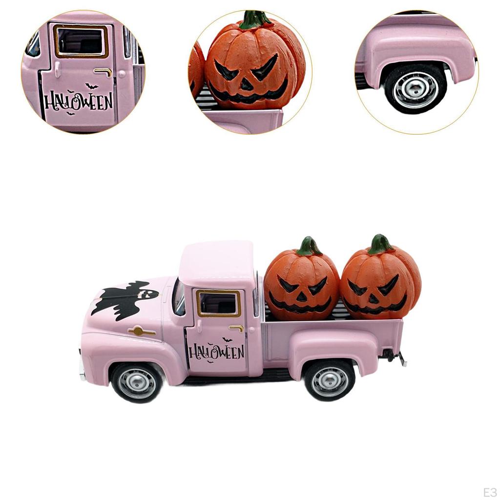 Halloween Alloy Truck Model Table Decor Creative Scary Pumpkin for Favor