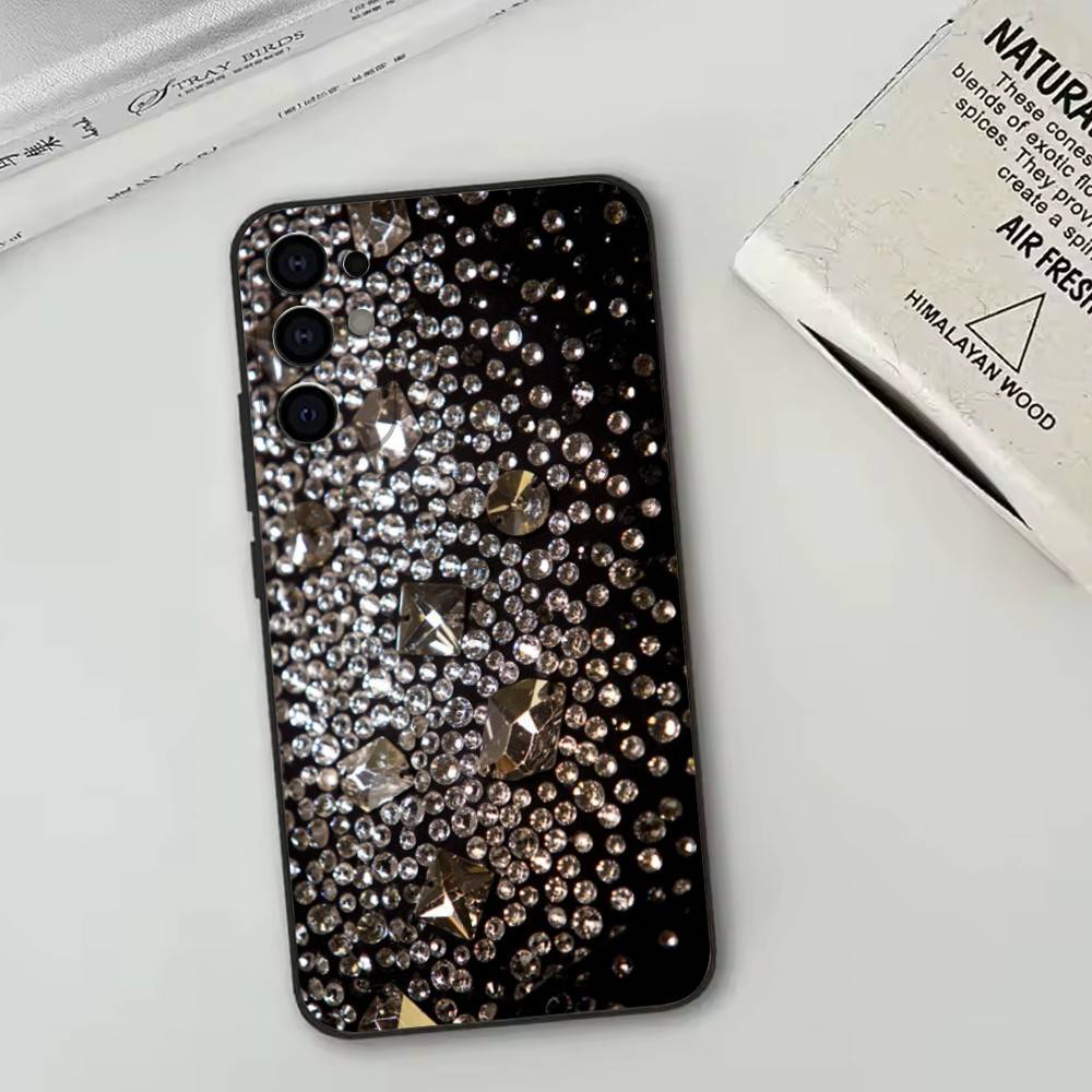 Роскошный Блестящий Флэш Чехол Для Телефона Samsung S25, S24, S21, S22, S23, S30, Ultra, S20, Plus, Fe, Мягкий Силиконовый Черный Чехол