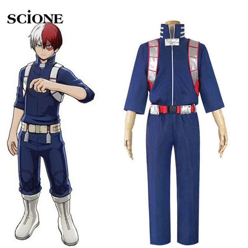 Мужской горячий аниме My Hero Academia Boku no Hero Academia Todoroki Shoto Косплей Костюм Топ Брюки Пояс Хэллоуин Cos Парик