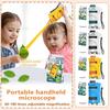 Портативный ручной микроскоп, регулируемое увеличение 60X-180X, образовательная научная игрушка для детей, карманный микроскоп