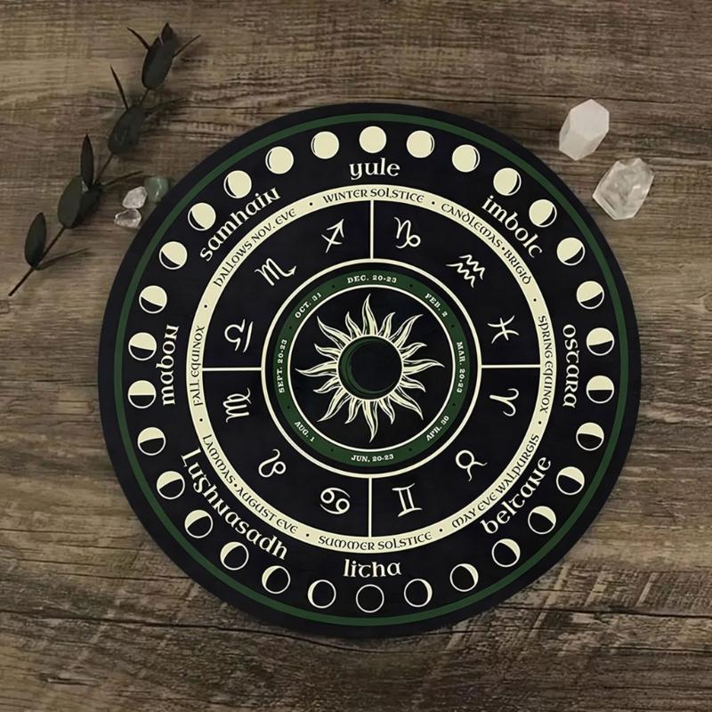 Metaphysical Message Board Mat Witchcraft Fortune Telling Altar Board Divinations Pendulum Board Round Dowsing Board