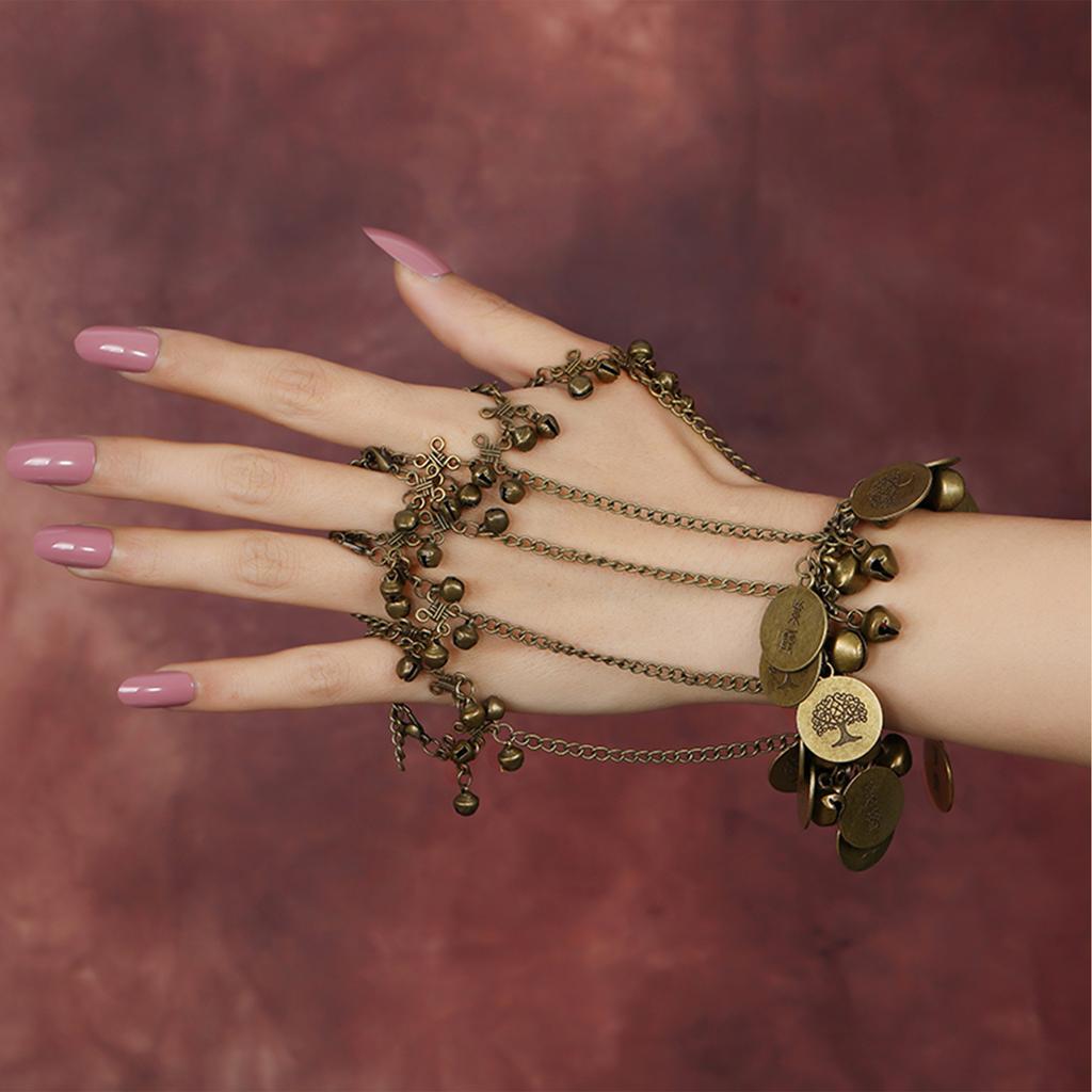Bohemian Coin Charm Slave Bracelets For Women Vintage Silver Color Bracelet Gypsy Ethnic Tribal Festival Indian Jewelry Turkish