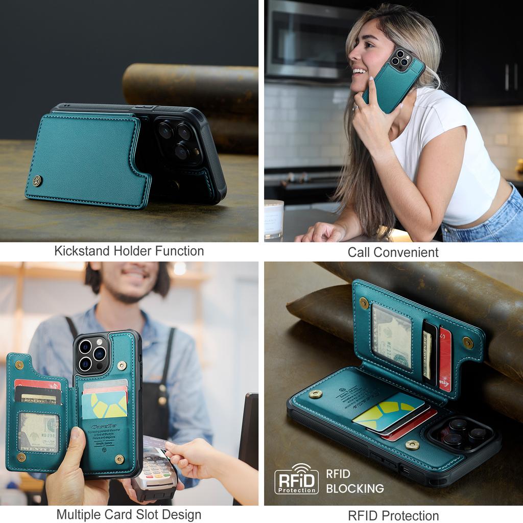 Для iPhone 7 8 Xs XR XS Max 11 12 13 14 15 16 серии Stand Card Wallet Интегрированный чехол для телефона из искусственной кожи премиум-класса