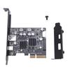 PCIe To USB3.2 Expansion Card 10Gbps PCIe3.0 To USB3.2 Rear USB A Port Front Type C Port Type E