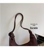 Autumn Large Capacity Retro Soft Leather Pleated Crossbody Shoulder Bag - Fashionable Versatile Dumpling Style