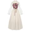 European Temperament Literary and Retro Floral Waist Dress Medieval Victorian Clothing