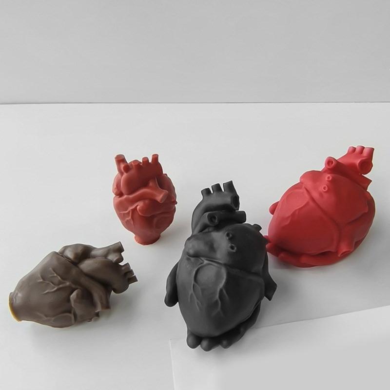 Формы для свечей в форме сердца Формы из смолы в форме сердца для изготовления свечей, мыла, кексов, шоколадной помадки, украшений для выпечки