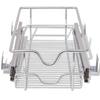 Built in Drawer Basket Pull out 2 Pcs. Silver 300 mm