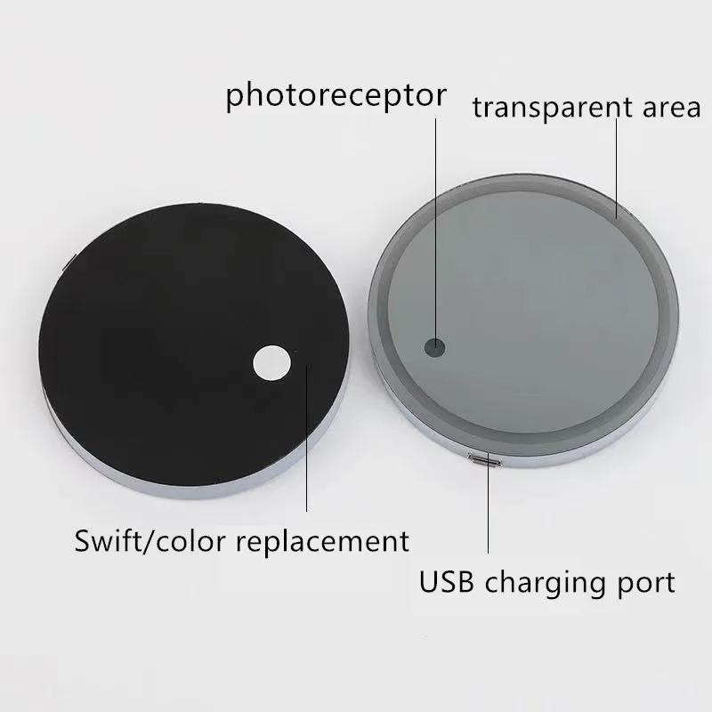 2026 Hot For VW VOLKSWAGEN New 7 Color LED Car Cup Holder Light Luminous Coaster Water Cup Pad For VW Volkswagen Polo Jetta Golf