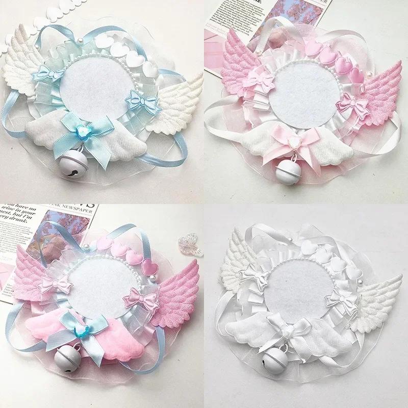 5.8cm Cute Creative Design Badge Pin Holder Kawaii Wings Lace Bow Kpop Badge Clip Displaying Protector Photocard Badge Holder
