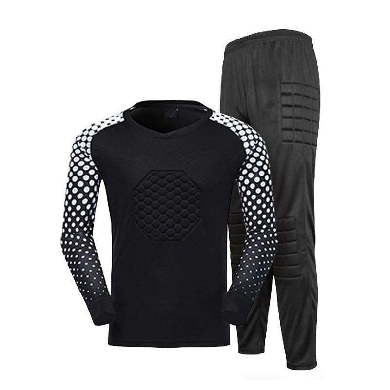 Unisex Soccer Goalkeeper Jersey Set Long Sleeve Training Match Uniform Adults Kids