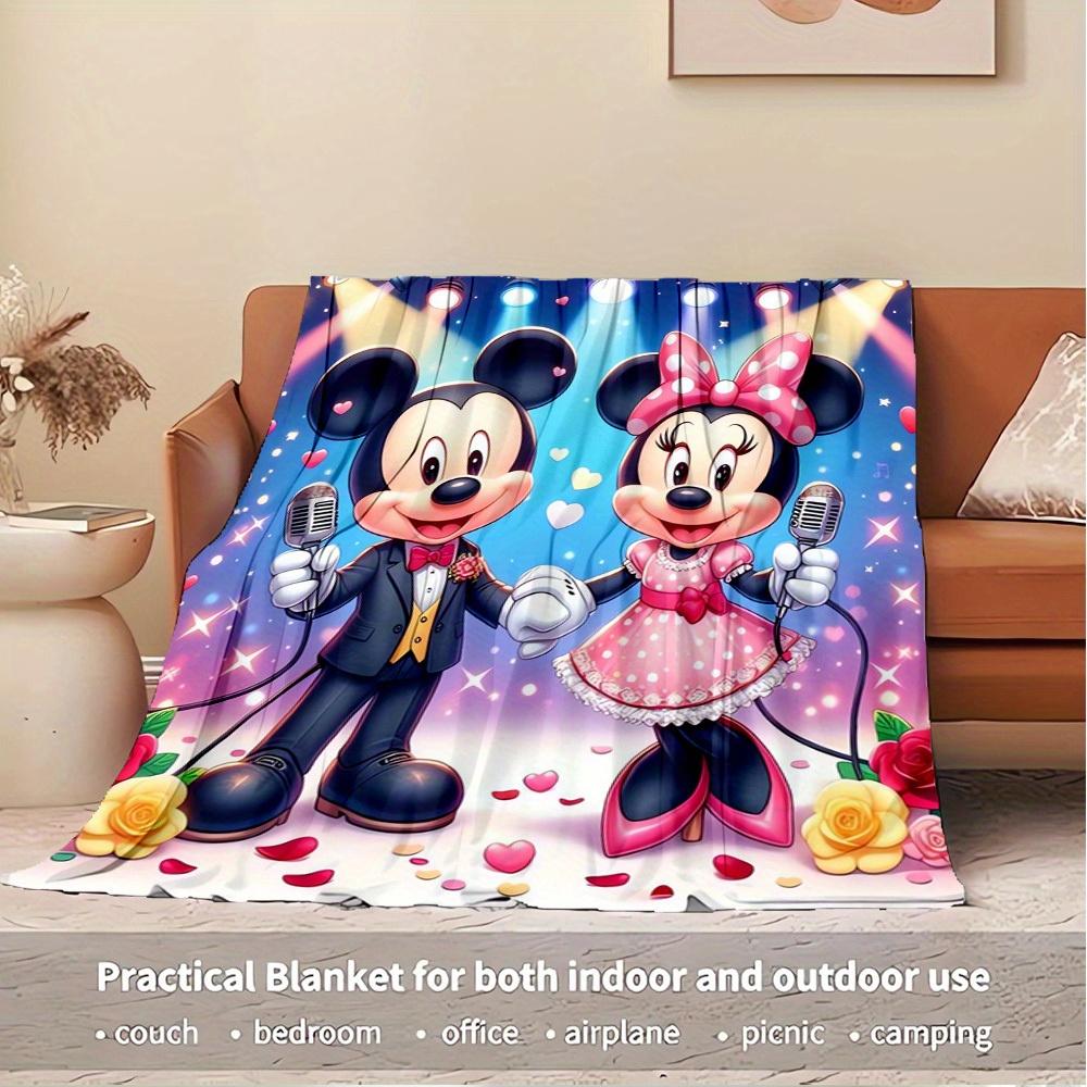 1pc Flannel Minnie Mouse & Mickey Mouse Couple Bed Throw Blanket - Home Decoration Happy Time