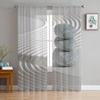 Zen Stone Sheer Curtains for Living Room Bedroom Decoration Chiffon Tulle Voile Kitchen Window Curtain