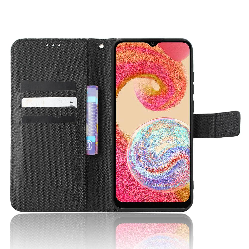 Для Samsung Galaxy A04e 4G/F04 4G/M04 4G Защитный чехол для телефона с магнитной застежкой, текстура бриллианта, ПУ кожа, складная подставка, откидной кошелек-чехол для телефона