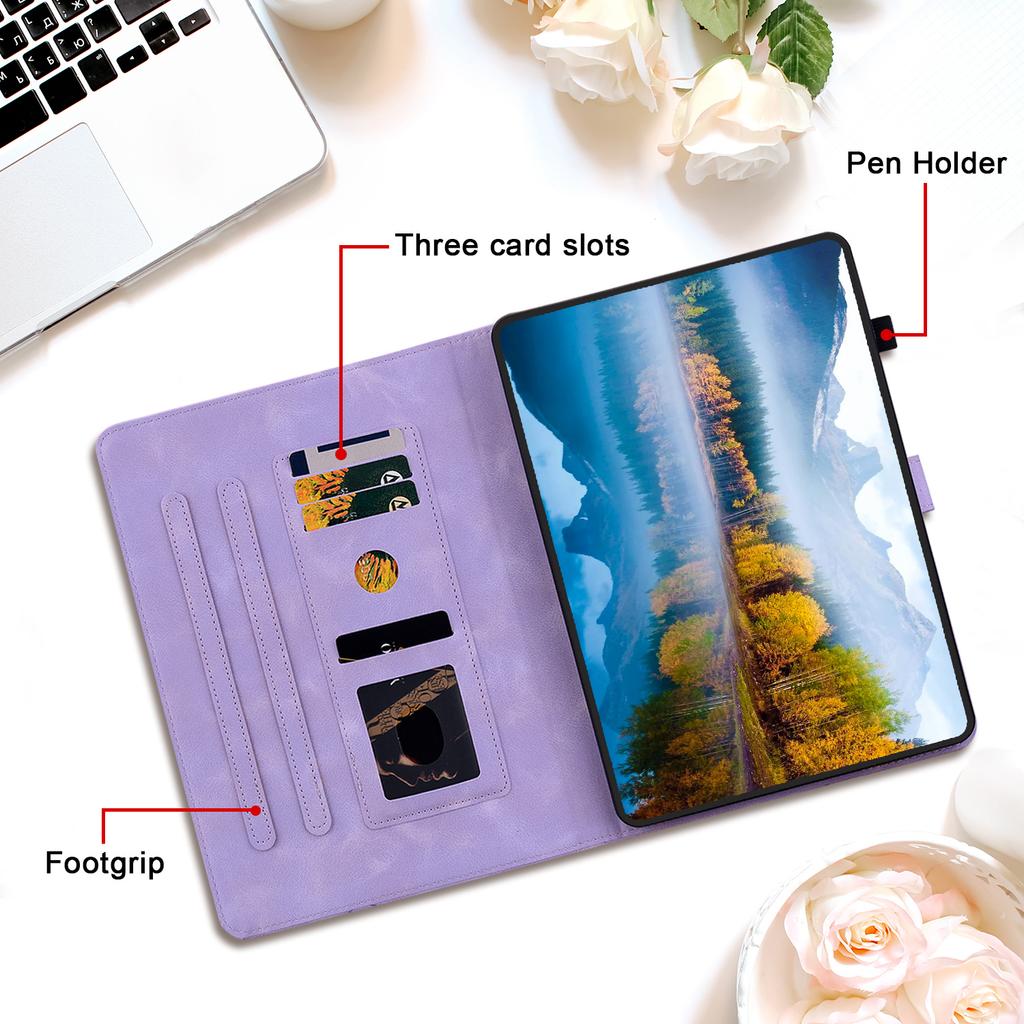 Emboss PU Leather Stand Case for Xiaomi Redmi Pad 2 2025 11.0 Inch Model 25040RP0AG 25040RP0AI with Card Slots Cover Shockproof