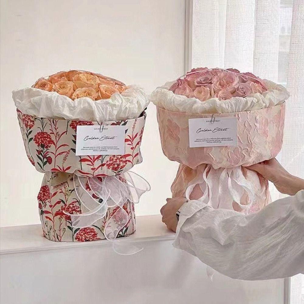 10pcs Stereotype Kraft Paper Round Bouquet Wrapping Paper Round Bouquet Paper Gift Wrapping