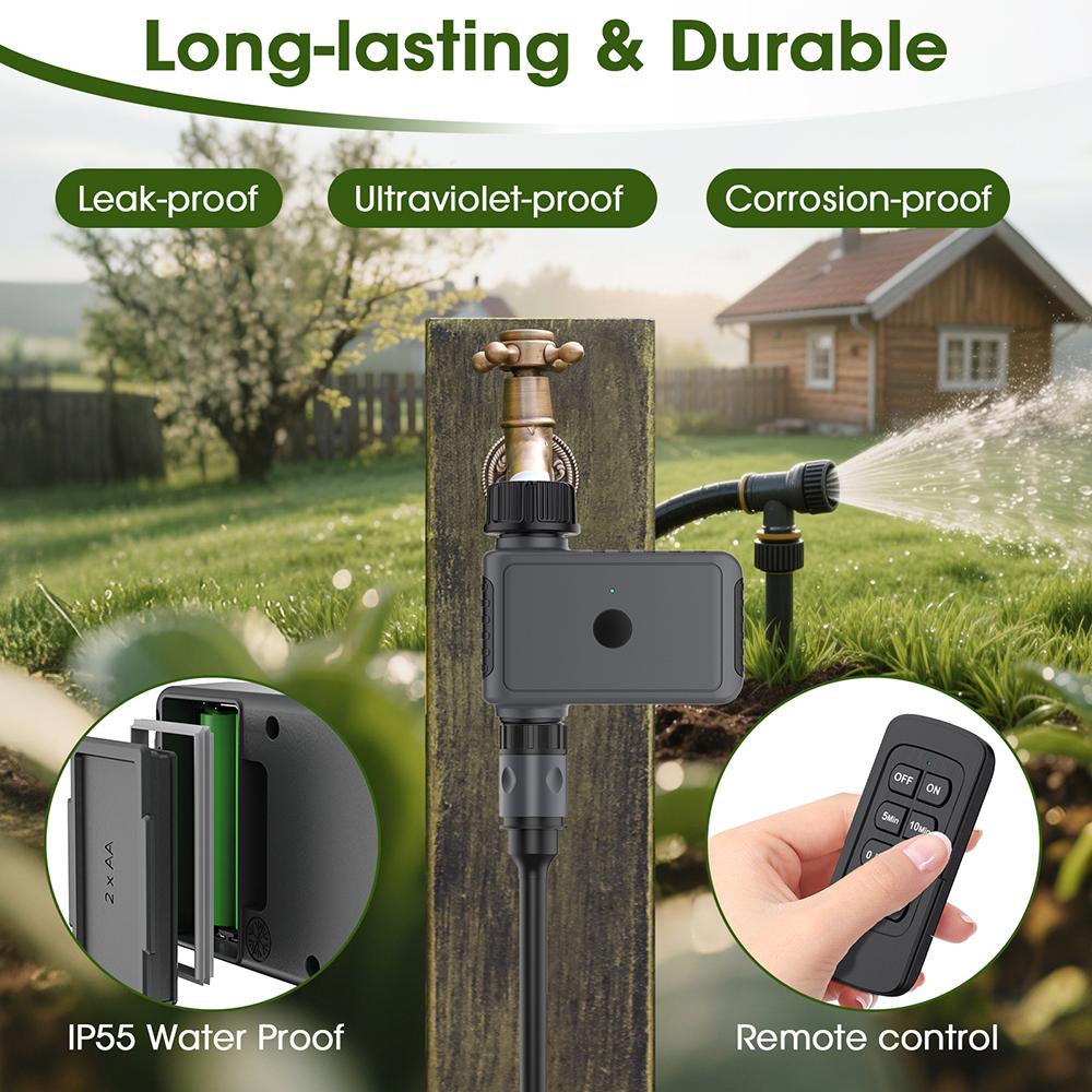1 Zone Remote Control Irrigation Water Timer Intelligent Irrigation Controller IP55 Timed Sprinkler for Lawn Garden Watering