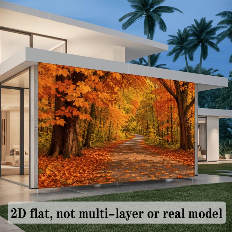 A theme background fabric for the autumn forest path, with a rich atmosphere, for decoration.