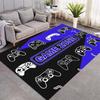 Blue Black Game Zone Gamepad Collection Print Area Rug Non‑Slip Rectangular Floor Mat Gamer Gaming Room Home Decor