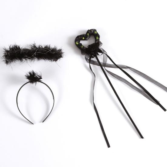 Набор крыльев для косплея: крылья ангела с перьями и повязкой на голову, волшебная палочка, костюм ангела на Хэллоуин для ролевой игры