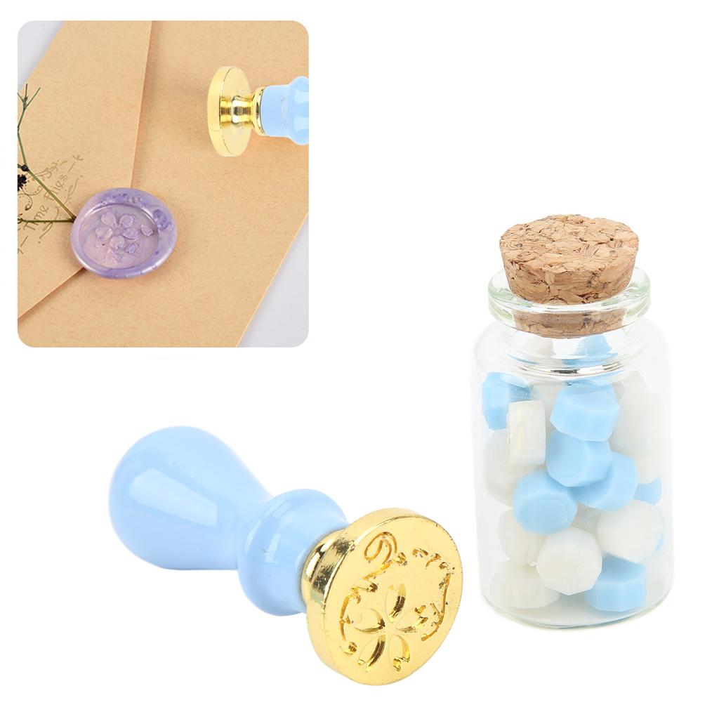 Набор восковых штампов с прозрачным узором, антикоррозийные, изысканные упаковочные восковые штампы с деревянной га