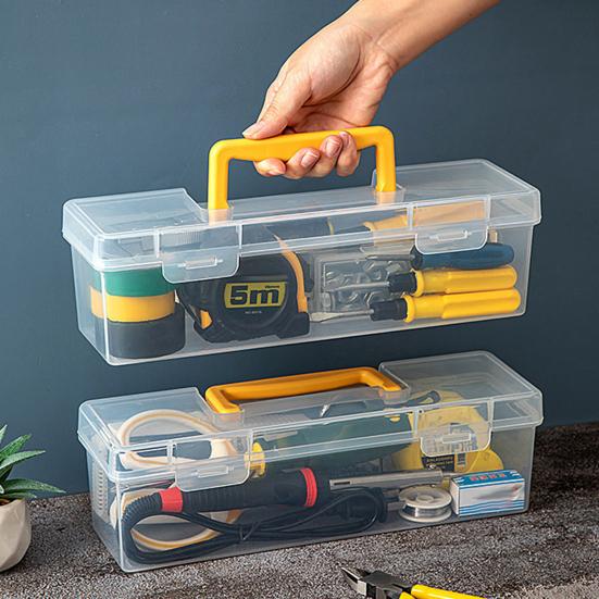 Ящик для инструментов Мелкие детали Отвертки Гаечные ключи Прозрачный контейнер для хранения с регулируемыми отделениями Ударопрочный органайзер