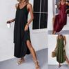 Летнее женское однотонное свободное длинное платье повседневное платье-камисоль женское модное платье без рукавов