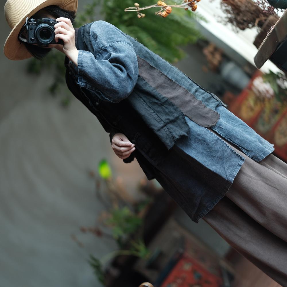 Johnature Женские винтажные жилеты пальто пэчворк цветные пуговицы на подставке осенние жилеты пальто в китайском стиле