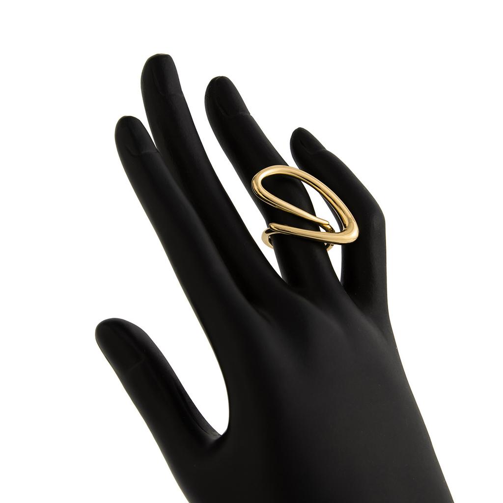 Fashion Irregular Circle Metal Ring Ins Personality Senior Sense Zinc Alloy Snake Hand Ring Ring Daily Commuting Glossy Light Luxury Women's Ring