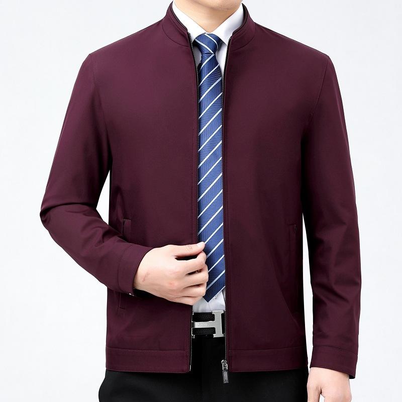 Куртка Мужская куртка Новая весна и осень воротник-стойка Деловой повседневный пиджак для папы среднего возраста Верх