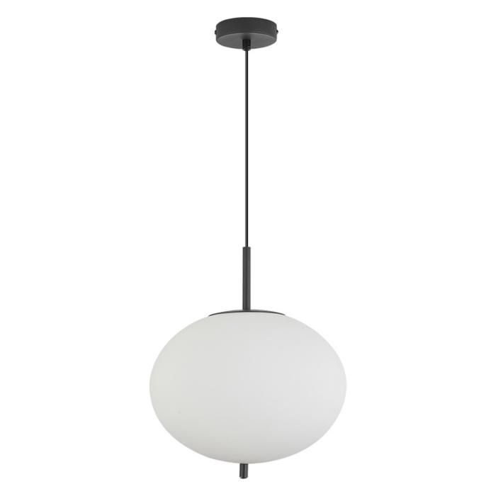 Suspension ovale verre opale 23W IP20 E27 Diam 290mm