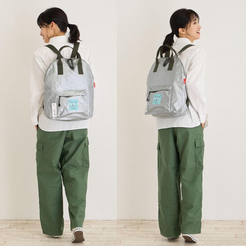 8581 SNOOPY брезентовый материал рюкзак сумка-тоут IP Theoru [Routeto] Peanuts-9F (01 черный)