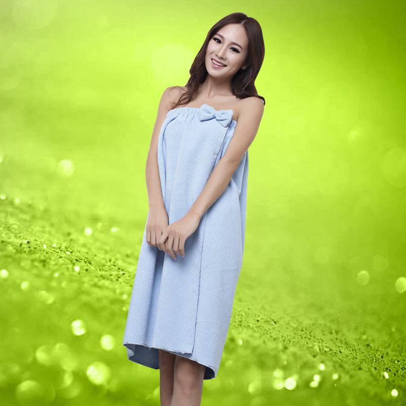 Extra Thick Strapless Bow Bathrobe & Wearable Towel