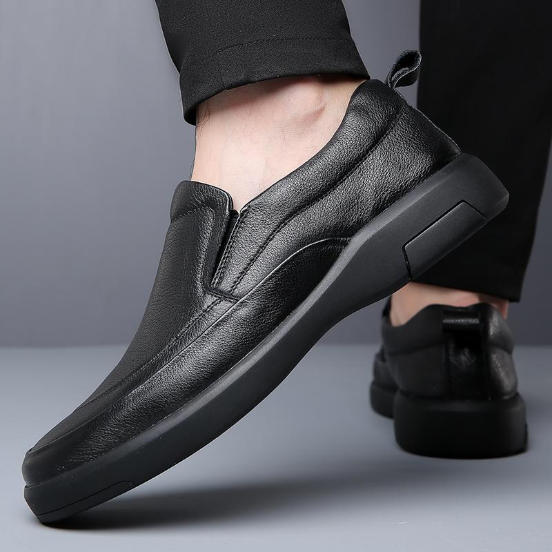 Hot Selling Thick Soled Shoes Europe America Wear-resistant Loafers Men's Business Shoes Men's Genuine Leather Casual Shoes
