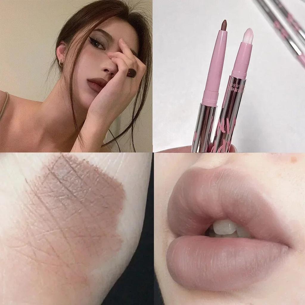 Lip Liner Pen Matte Lipstick Pen Waterproof Longlasting Lipstick Lip Contouring Non-stick Cup Lipliner Pencil Lip Makeup