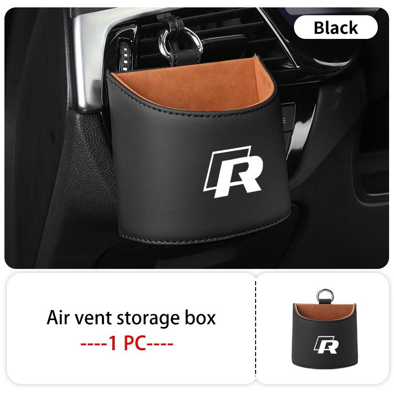 Car Air Vent Storage Box Leather Vehicle Vent Mount Storage Pouch For Volkswagen VW Scirocco Jetta Beetle Golf 4 5 6 Passat Polo zj0