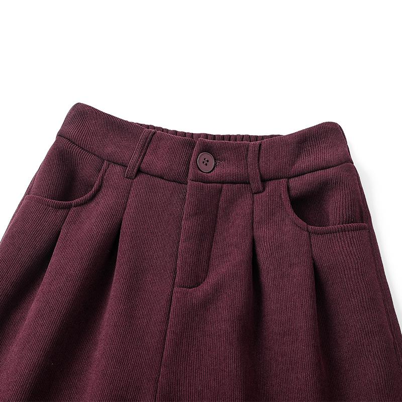 DIMANAF Зимние Длинные Брюки Женские Вельветовые Прямые Брюки-Шаровары Эластичные Однотонные Зимние Свободные Брюки с Высокой Посадкой Новые