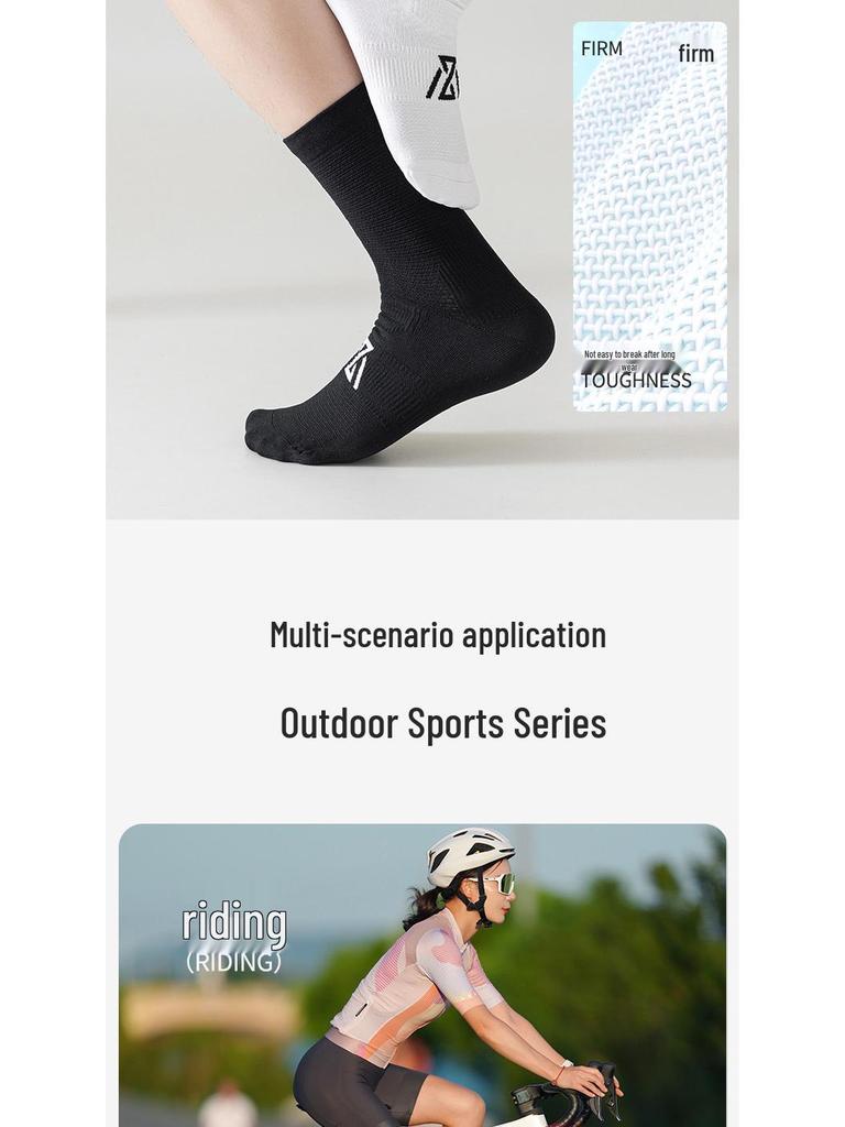 Men's and Women's Anti-Odor Reflective Cycling and Running Mid-Calf Socks