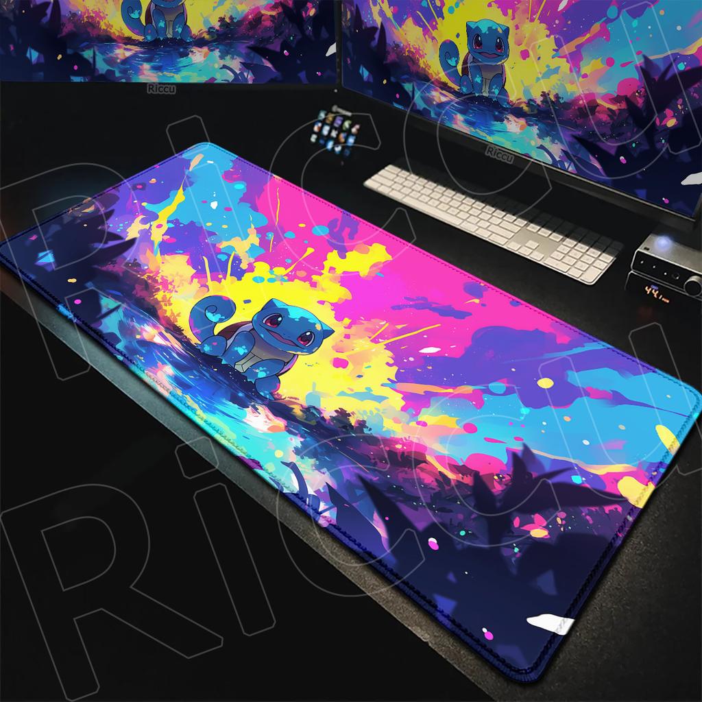 PPokemon Squirtle Computer Keyboard Mats Nonslip Desk Mouse Pad Rubber Anime Accessories xmm Washable Laptop Game Carpet