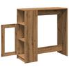 Bar Table with Shelf Artisan Oak Finish 101 x 40 x 103.5 cm Particleboard