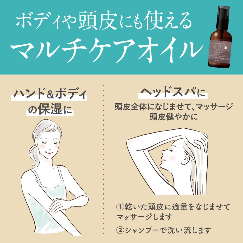 LUCIDO-L Премиальное чистое аргановое масло для ухода за волосами (100% растительный, несмываемый, 60 мл)