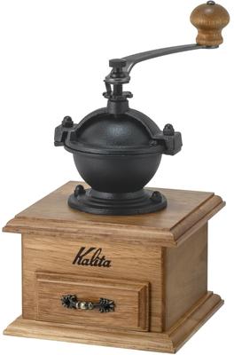 Кофемолка Kalita, деревянная, алюминиевая, классическая мельница BR, коричневая, регулируемая грубость помола, ручная мельница для начинающих, маленькая