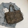 Холщовая сумка с леопардовым принтом, женская сумка-тоут большой вместимости, сумка через плечо