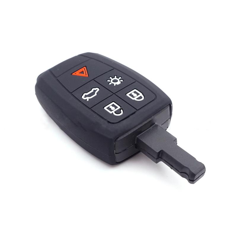 5 Buttons Car Auto Smart Car Key Shell Case Cover Fit for Volvo XC90 S60 C70 C30 V50 S40 2006 2007 2008 2009 Black Silicone New