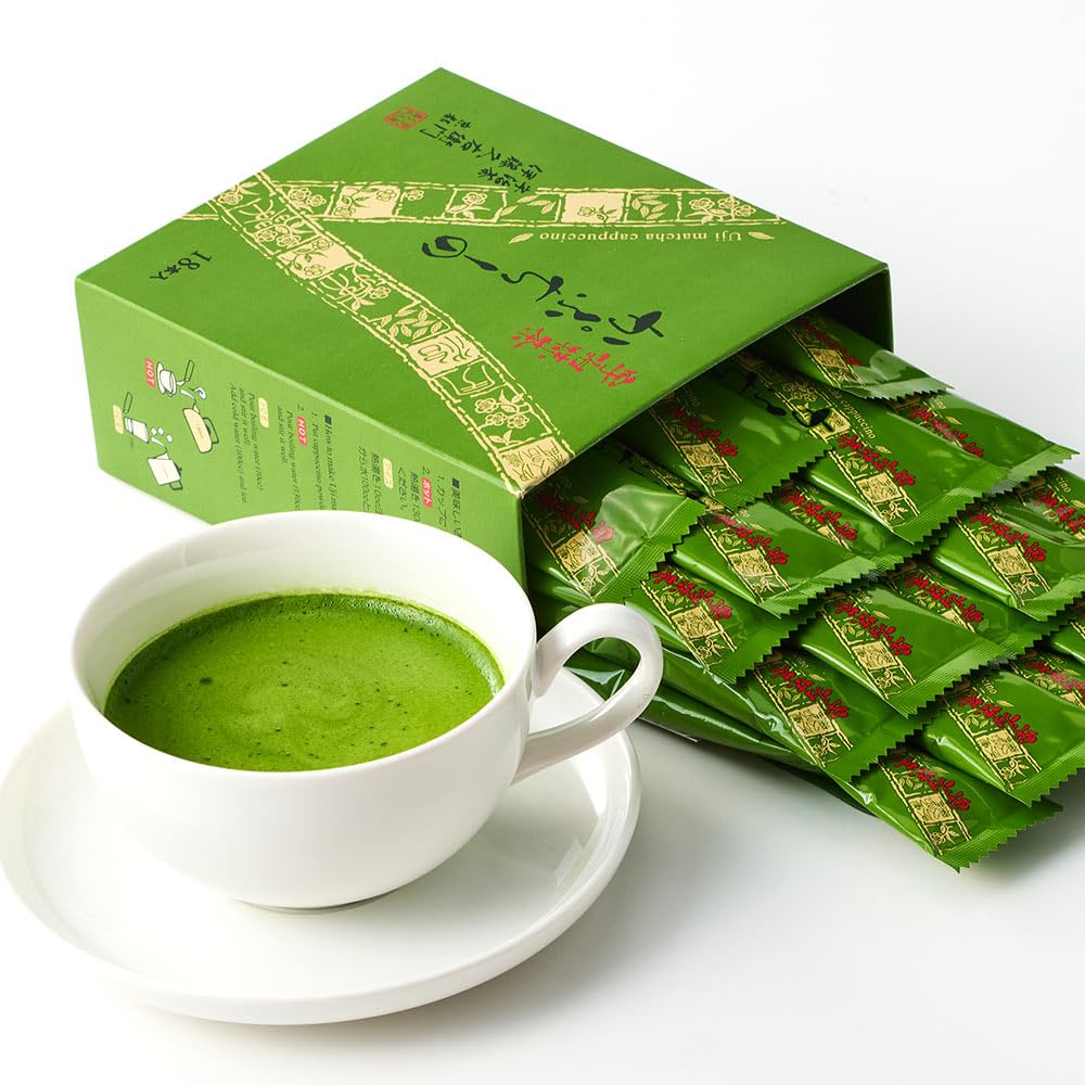 Ito Kyuemon Uji Matcha Cappuccino Foaming Powder Stick 12g18 pieces Bulk Latte Gift Birthday Present